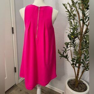 Bright pink shift mini dress